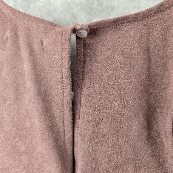 Hollister Suede Fringe Sleeveless Tank Top Mauve Pink Size Large - Picture 3 of 6